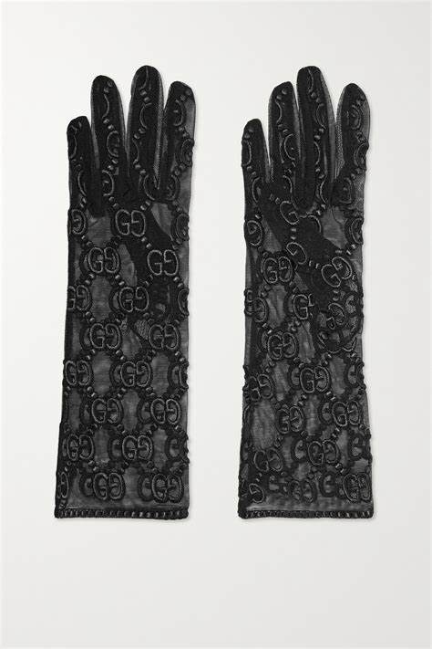 black sheer gucci gloves|tulle gloves fashion Gucci.